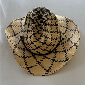Charlie Horse Stylish Black and Tan Women's Straw Hat NEW ✨ Size: L